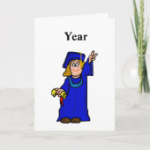 卒業カードカスタマイズ – 年間漫画の女性V カード (正面)