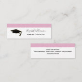 卒業カードピンクグリッター挿入カード コーリングカード (正面/裏面)