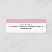 卒業カードピンクグリッター挿入カード コーリングカード (裏面)