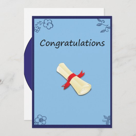 卒業カード。 (正面/裏面)