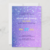 卒業ガーリーグリッター中学校写真 招待状 (裏面)