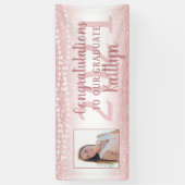 卒業ガーリーバラ金ゴールドグリッターライト写真 横断幕 (縦)