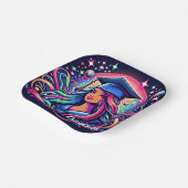 卒業ガールインネオンカラーカスタム ペーパープレート (傾斜あり)