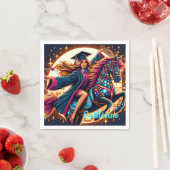 卒業ガールオンホースファンシーカスタム スタンダードカクテルナプキン (インサイチュ)