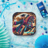 卒業ガールオンホースファンシーカスタム ペーパープレート (パーティー)