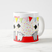 卒業キャットマスコット ジャンボコーヒーマグカップ (正面右)