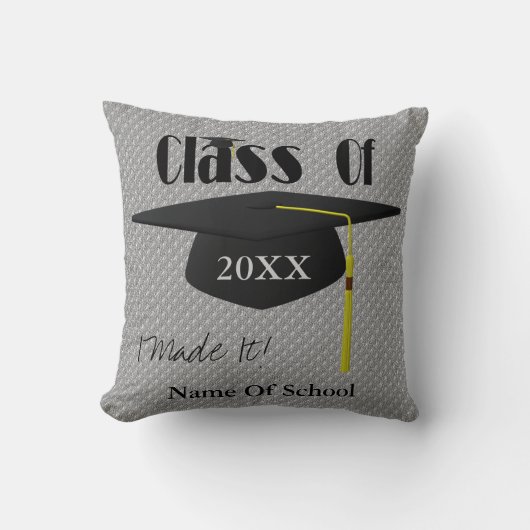 卒業キャップかわいいパーソナライズされた クッション (正面)