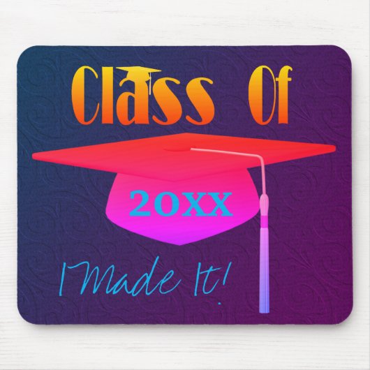 卒業キャップとタッセルかわいかった マウスパッド (正面)