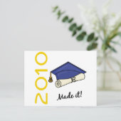 卒業キャップと卒業証書を作った 案内ポストカード (スタンド正面)