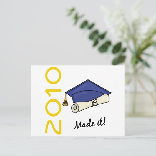 卒業キャップと卒業証書を作った 案内ポストカード (スタンド正面)