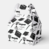 卒業キャップと卒業証書コラージュおめでとう フェイバーボックス (裏面サイド)