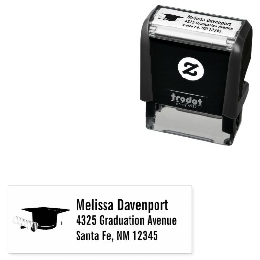 卒業キャップと卒業証書 セルフインキングスタンプ (インサイチュ)