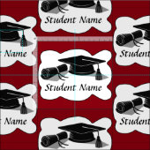 卒業キャップと卒業証書 ファブリック (タイル)