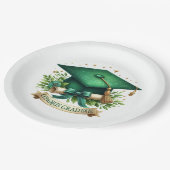 卒業キャップと卒業証書 ペーパープレート (アングル)