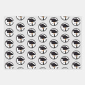 卒業キャップと卒業証書 ラッピングペーパーシート (正面3)