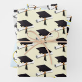 卒業キャップと卒業証書 ラッピングペーパーシート (インサイチュ)