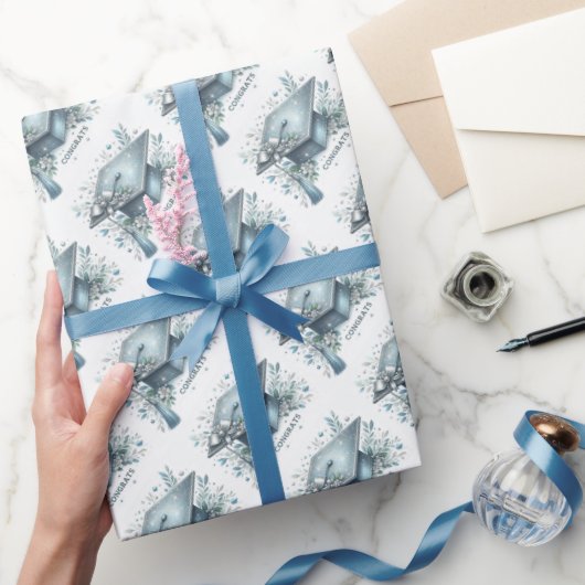 卒業キャップと卒業証書 ラッピングペーパー (ギフト)