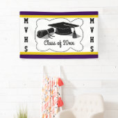 卒業キャップと卒業証書 横断幕 (インサイチュ)