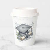 卒業キャップと卒業証書 紙コップ (正面)