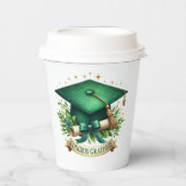 卒業キャップと卒業証書 紙コップ (正面)