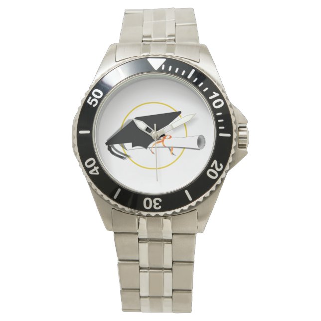 卒業キャップと卒業証書 腕時計 (正面)