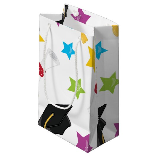 卒業キャップと星 スモールペーパーバッグ (正面アングル)
