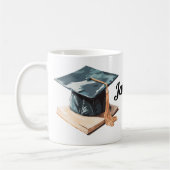 卒業キャップと本 コーヒーマグカップ (左)