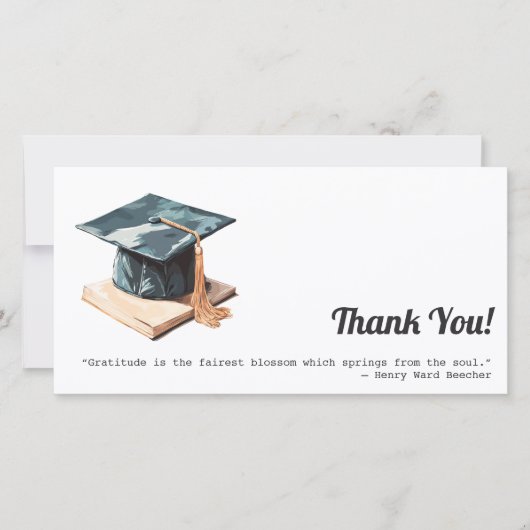 卒業キャップと本 サンキューカード (正面)