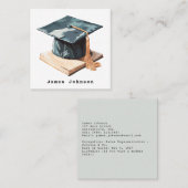 卒業キャップと本 スクエア名刺 (正面/裏面)