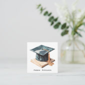 卒業キャップと本 スクエア名刺 (スタンド正面)