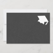 卒業キャップと石板写真 招待状 (裏面)