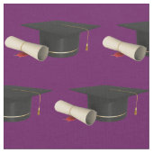 卒業キャップと紫のディプロマ ファブリック (クローズアップ)