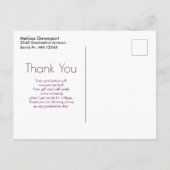 卒業キャップと紫のディプロマ 案内ポストカード (裏面)