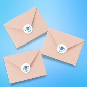 卒業キャップと羽を備えた水彩世界 ラウンドシール