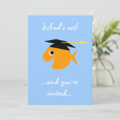 卒業キャップのゴールドフィッシュのプールサイドパーティー 招待状 (スタンド正面)