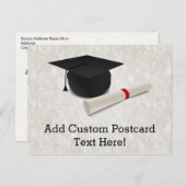 卒業キャップのディプロマのカスタマイズ 案内ポストカード (正面/裏面)