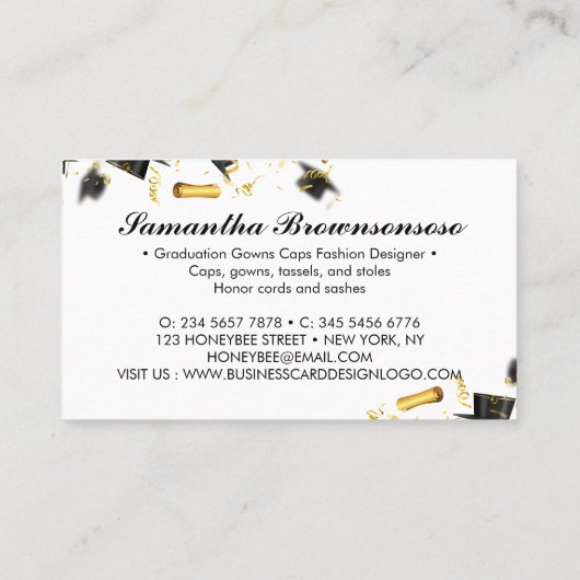 卒業キャップは房の店 名刺 (裏面)