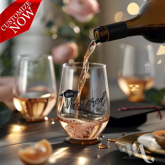 卒業キャップをマスター ステムなしワイングラス