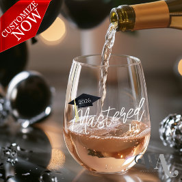 卒業キャップをマスター ステムなしワイングラス