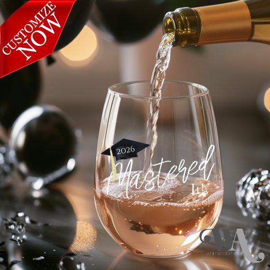 卒業キャップをマスター ステムなしワイングラス