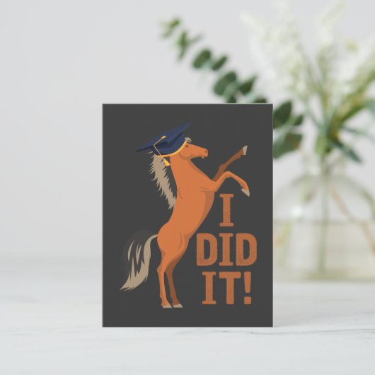 卒業キャップを卒業して馬をやった ポストカード (スタンド正面)