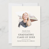 卒業キャップアイボリー1写真卒業 案内状 (正面)