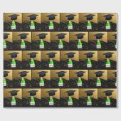 卒業キャップオンシャンパンボトル祝 ラッピングペーパー (フラット)