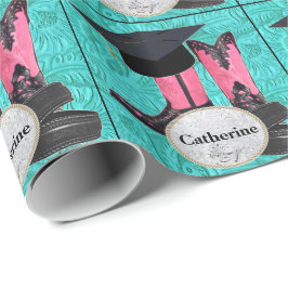 卒業キャップカウボーイブーツベルトカスタムバックル ラッピングペーパー