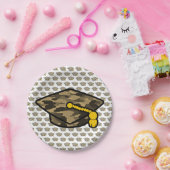 卒業キャップカキ迷彩柄 ペーパープレート (パーティー)