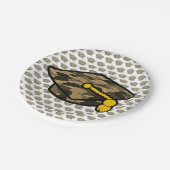 卒業キャップカキ迷彩柄 ペーパープレート (アングル)