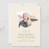 卒業キャップグリーン1写真卒業 案内状 (正面)