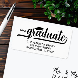 卒業キャップシック差出人住所 ラベル