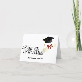 卒業キャップシンプル サンキューカード