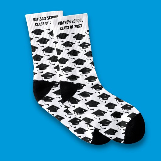 卒業キャップスクール名クラスパーソナライズされた ソックス